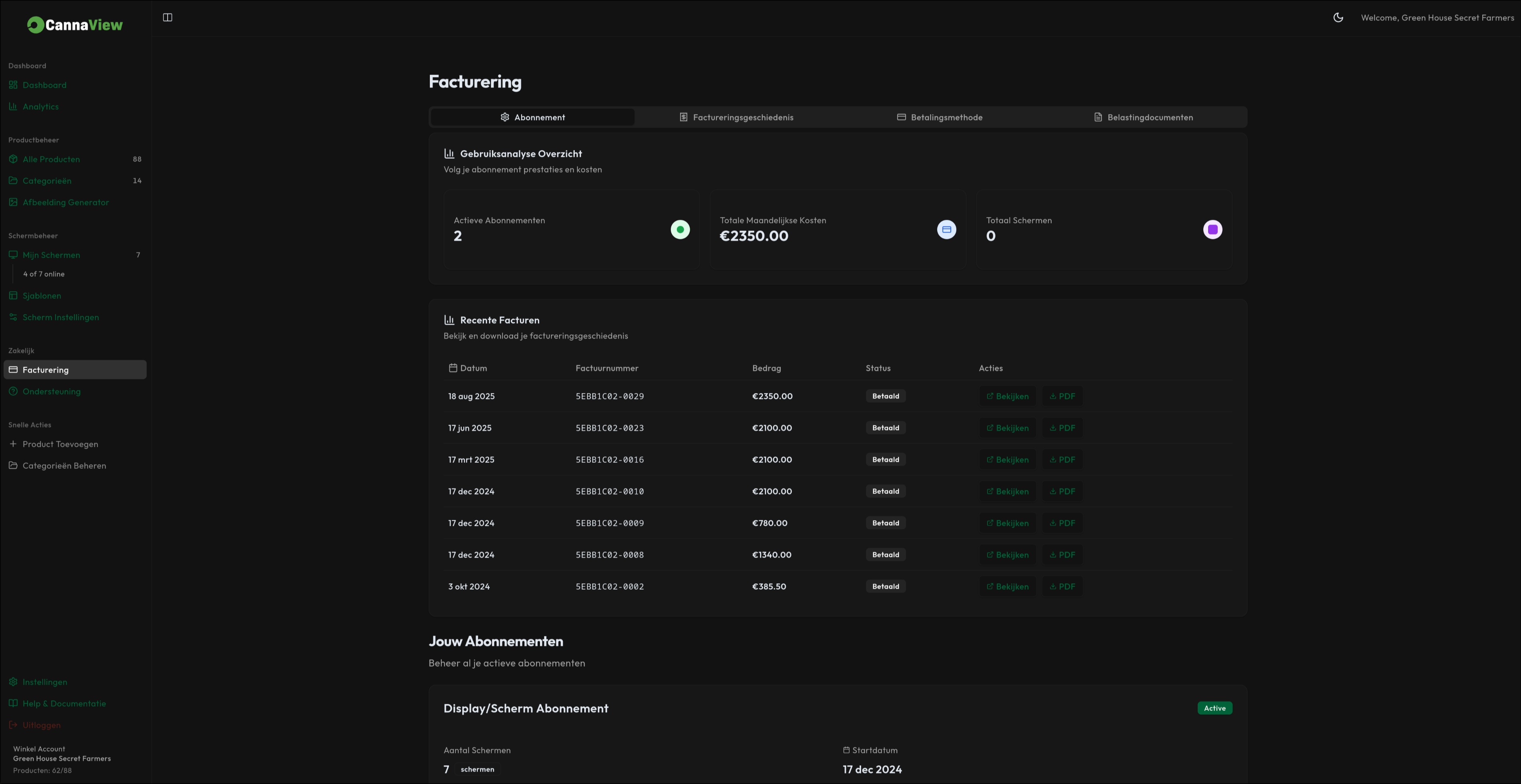 Dashboard Overview
